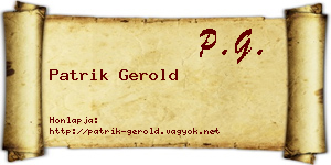 Patrik Gerold névjegykártya